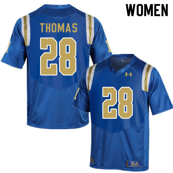 Women #28 Evan Thomas UCLA Bruins College Football Jerseys Sale-Blue